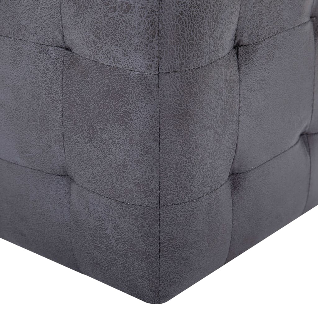 Vidaxl Stoliki Nocne, 2 Szt., Szare, 30X30X30 Cm, Sztuczny Zamsz