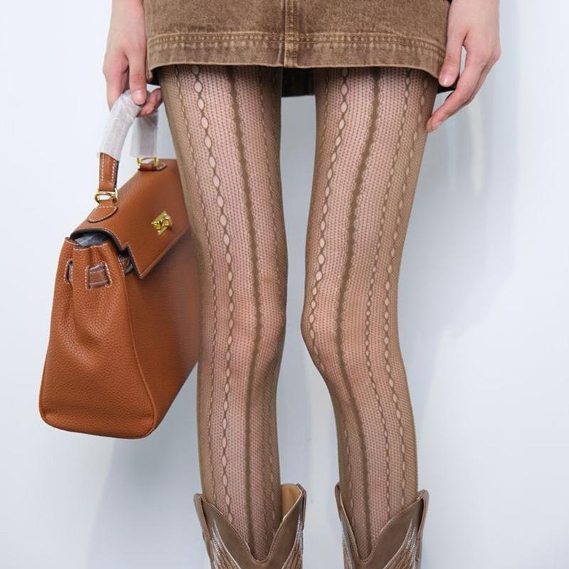 Women Sexy Lace Fishnet Stockings Lolita Hollow Out Solid Pantyhose Jk Japanese Style High Waist Vintage Tights