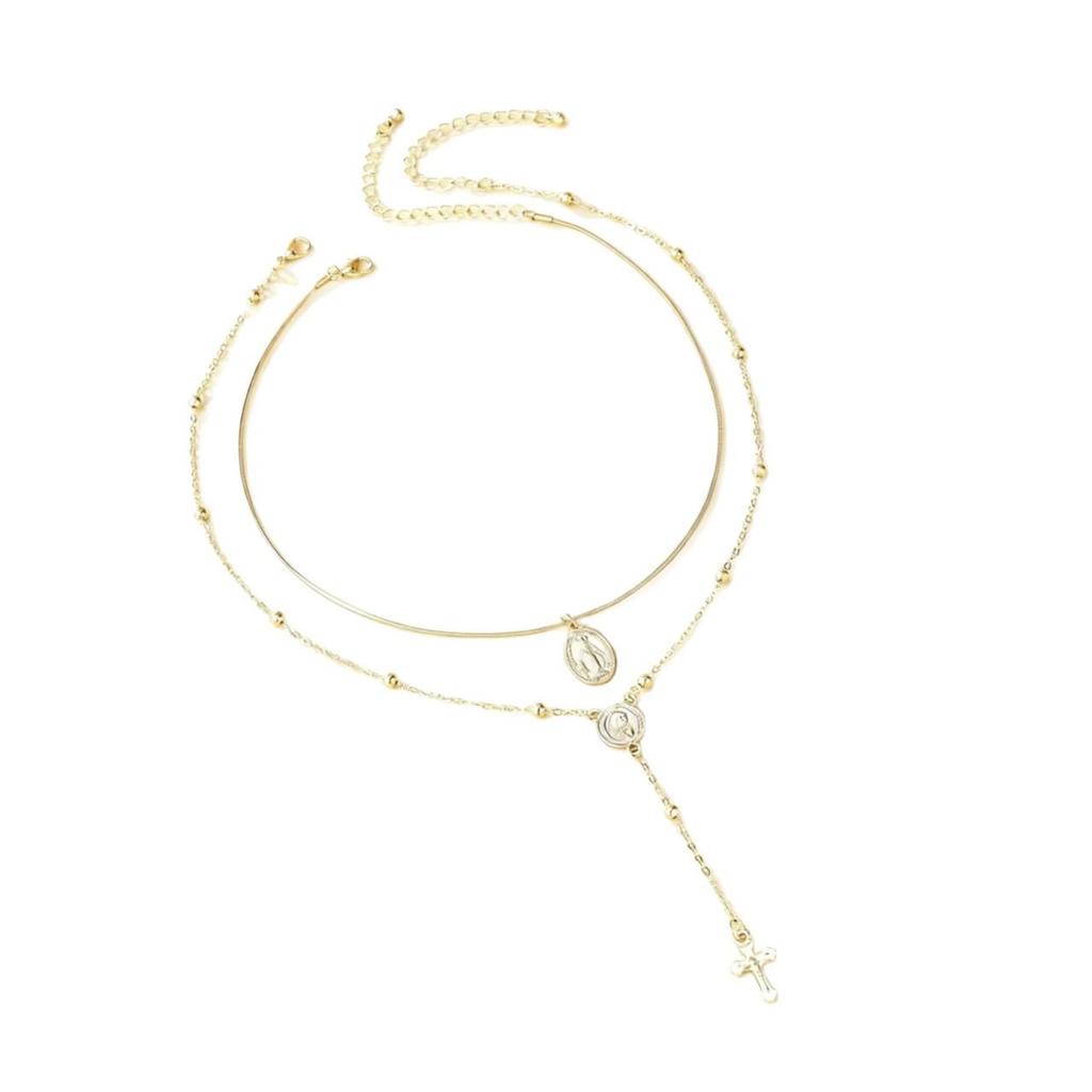 European-Style Double Layer Clavicle Pendant Necklace for Women