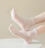 INS Summer Thin Five Finger Socks For Women Breathable Hollow Mesh Ankle Socks Solid Color Cotton Socks Female Split Toe Socks