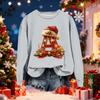 Women's Fashionable Casual Long-Sleeved Christmas Letter Print Crew-Neck Sweatshirt
