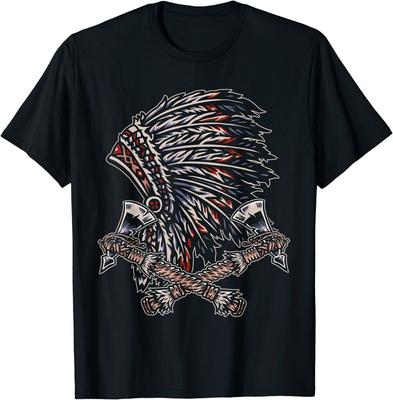 Camiseta unissex indígena nativa orgulho cocar axe tribo nativa americana
