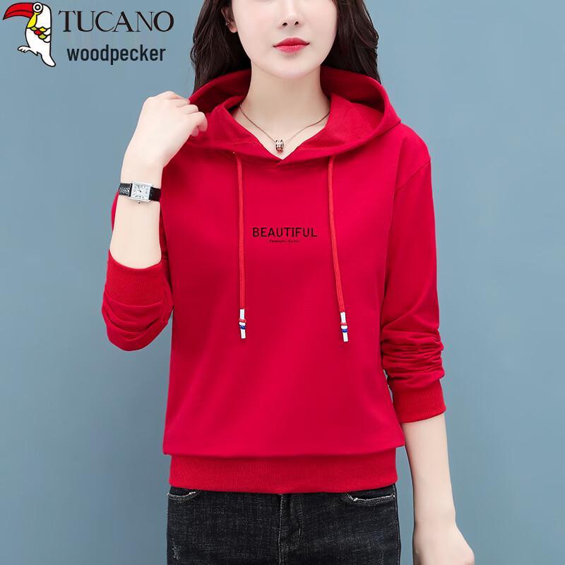 Woodpecker Women s Versatile Hooded Sweatshirt 4XL