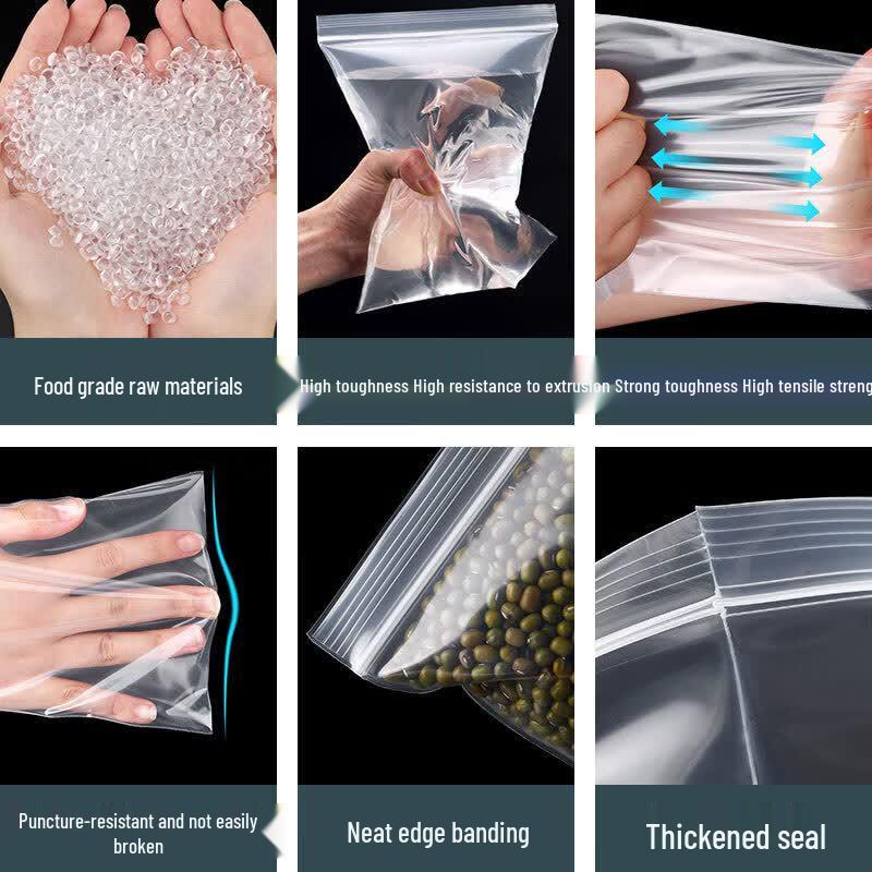 KORUIER Food-Grade Thickened Transparent Ziplock Bags