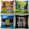 Popular Cartoon Character Chill Guy Cushion Cover Soft & Easy-Wash Pillow Case – Versatile for Couch, Bed, Travel and Office