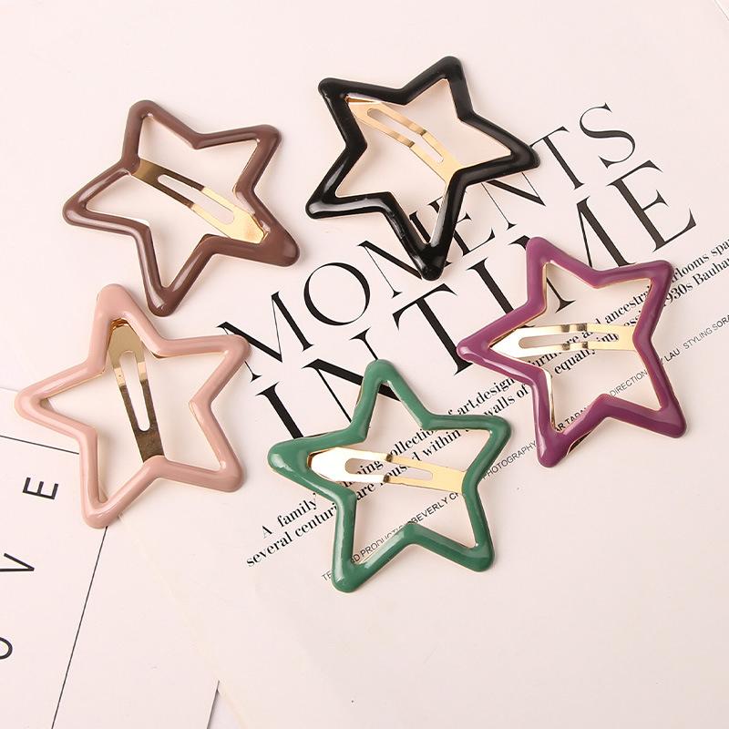 Bunte Hallow Star Haarnadel Haar Krallen Haar Clips Für Mädchen Frauen Kid Childs Vintage Für Geschenk Haar Zubehör Kopf Dekoration