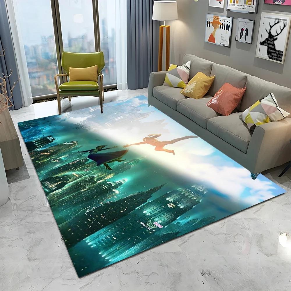 3D Retro BioShock Game Gamer HD Carpet Rug for Home Living Room Bedroom Sofa Doormat Decor,kids Play Area Rug Non-slip Floor Mat