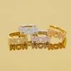 MOM Cross Ring: Zirconia Letter Design, Full Diamond Style - Perfect Jewelry Gift for Mother's Day and Women.