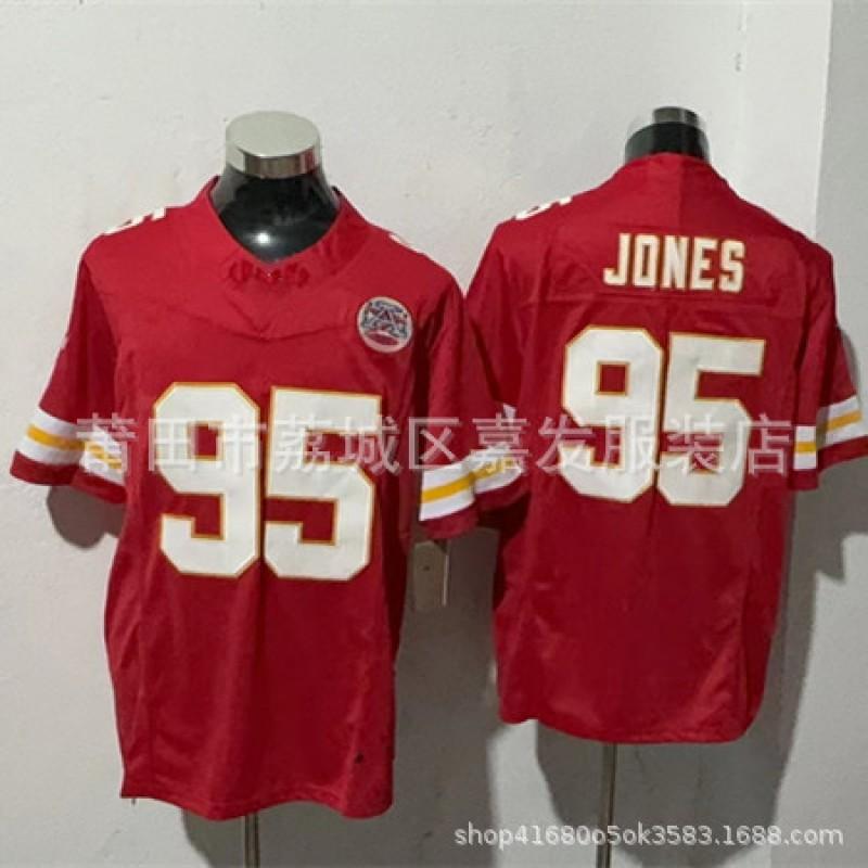 Mens Kansas City Chiefs NFL Football Jersey Patrick Mahomes 15 Travis Kelce 87 Authentic Style Cotton Team Sport Shirt
