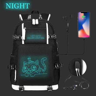 Kpop Demon Hunters Luminous School Bag Multifunctional with USB Backpack Fashion Student Casual Backpack