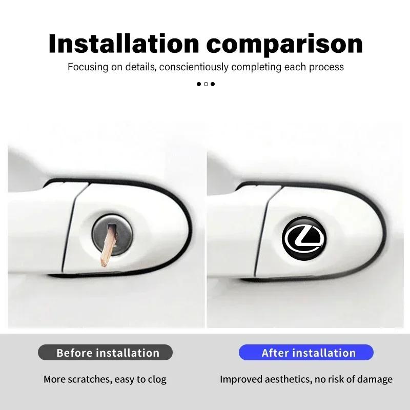 8pcs Car Door Keyhole Cover Sticker Universal Lock Core Decal For Lexus GX470 LS400 LX470 LX570 RC350 UX250h ES350 RX450h