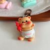 Lovely Cartoon Little Bear Keychain For Women Girls Cute Sweet Backpack Decoration Kawaii Car Keyring Accessories Couple Gift
