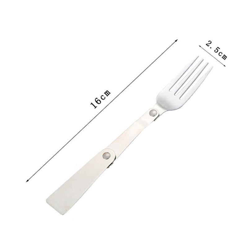 Portable Folding Tableware Set Stainless Steel Spoon and Fork for Thermos Camping Travel and Other Outdoor Activities with Box