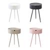 Round End Table, Minimalist Furniture Smooth Waterproof Accent Coffee Table for Small Space Living Room Apartment Bedroom Decor