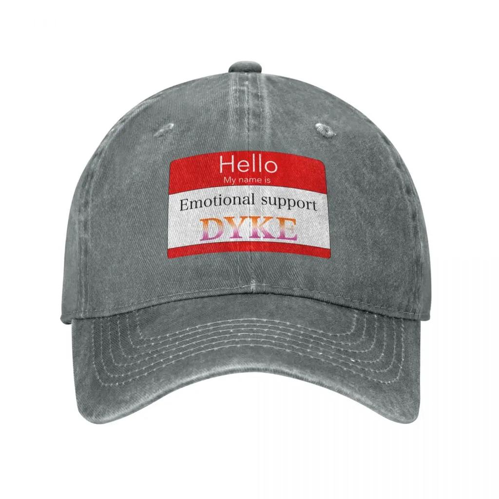 Emotional support dyke (lesbian flag) Baseball Cap Christmas Hat sailor cap for Unisex Bobble Hat Snapback Cap Luxury Women Unisexs