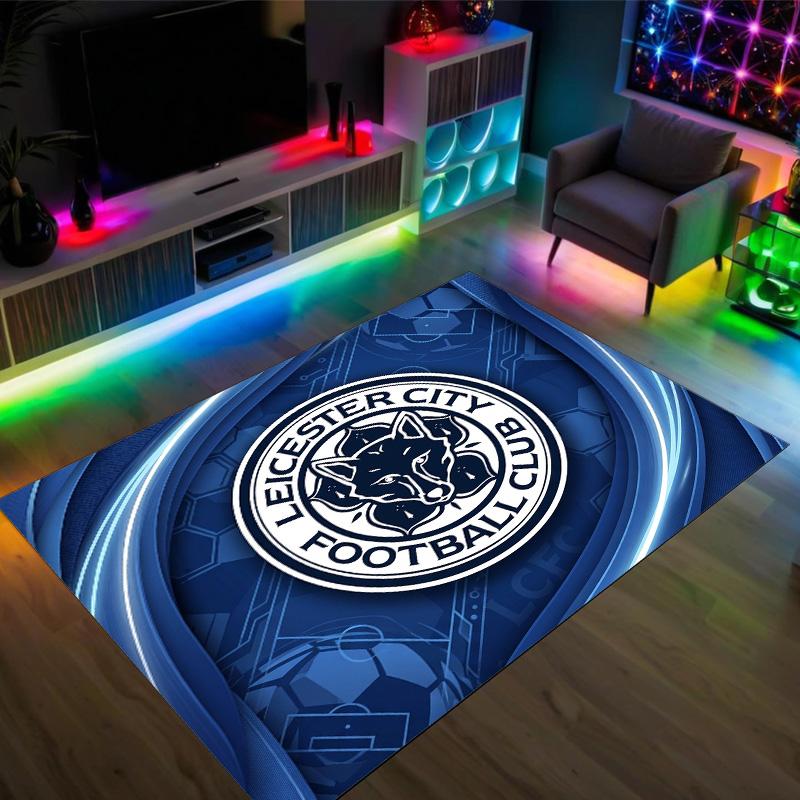 Leicester City Football Design Crystal Velvet Carpet Cozy Non?Slip Printed Rug For Bedroom Living Room Entrance