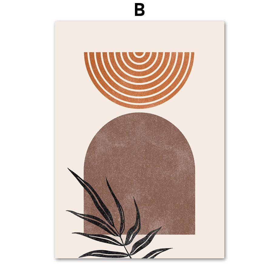 Boho Abstract Black Girl Leaf Rainbow Geometry Wall Art Canvas Painting Nordic Posters And Prints Pictures For Living Room Decor