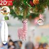 1pc Cute Pink Acrylic Snowman, Bear, Flamingo, Alpaca Christmas Tree Ornaments Hanging Decorations Christmas Gifts Home Decor
