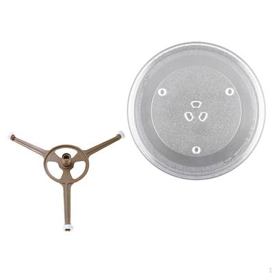 Cooking Plate Microwave Ovens Tray with Bracket Practical Triple Arm Rotating Rings Roller for