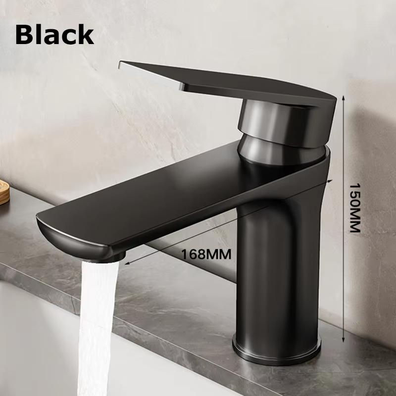 Stainless Steel Bathroom Faucet Hot Cold Water Basin Mixer Sink for Household Washbasin with Cabinet