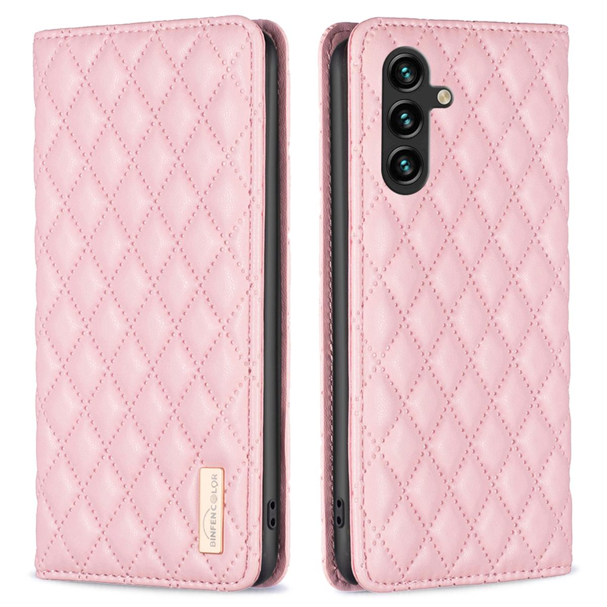 

BINFEN COLOR BF Style-16 For Samsung Galaxy A36 5G Case Card Slots Rhombus Leather Cover D