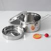2 Tier Steel Bowl Round Shape Stainless Box Lunch Bento Picnic Food
