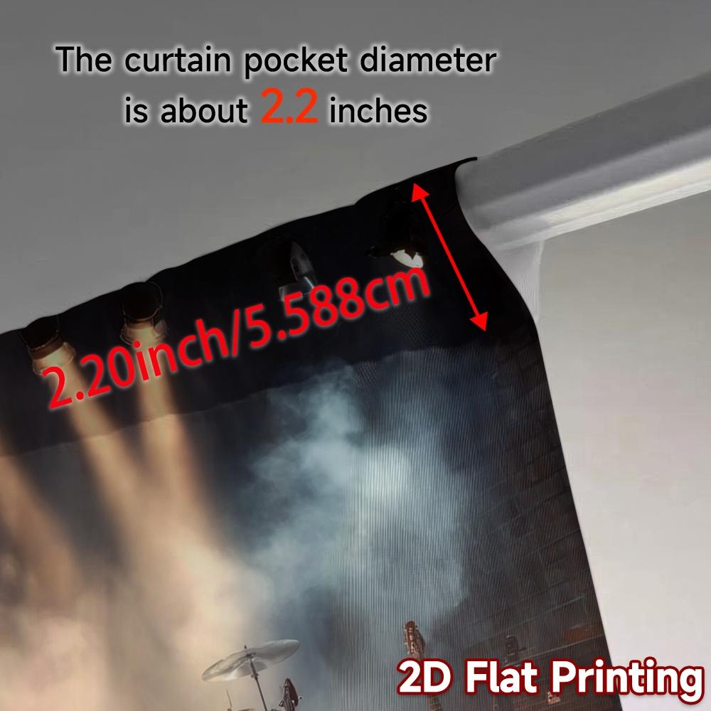 2pcs   2D FLAT PRINTING Curtains (Without Rod) ConcertStage Modern Modern Curtains Polyester Curtains Versatile All Suitable for