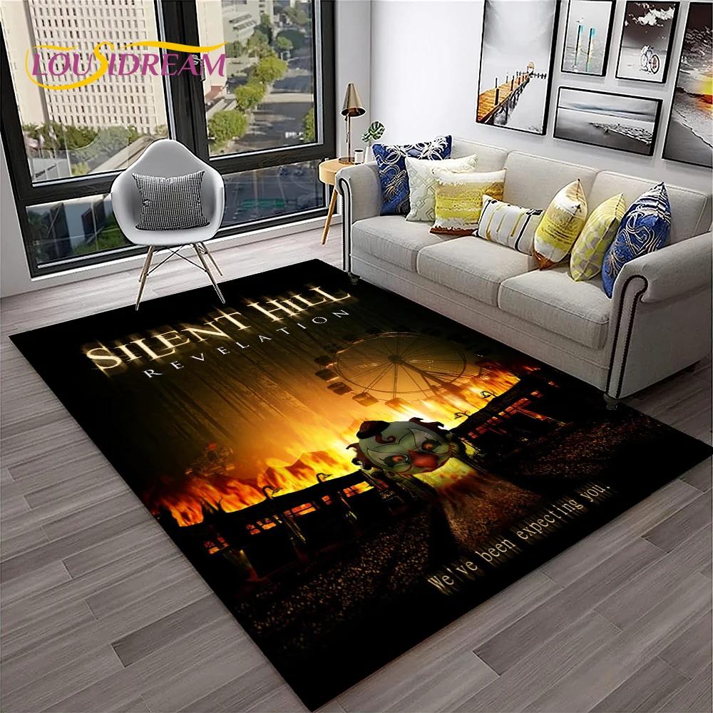 Tappeto Tappetino Decorativo per Casa Soggiorno Camera da Letto Divano Stanza dei Giochi Zerbino, Tappeto da Area Tappetino Antiscivolo, Gioco Film Horror 3D Silent Hill