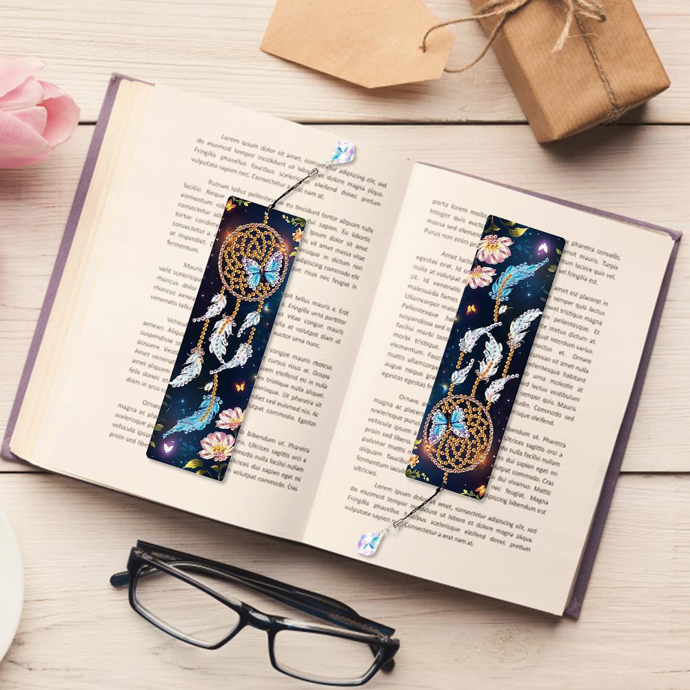 4Pcs DIY Irregular Shaped Diamonds Diamond Bookmark Art Projects Diamond Art Bookmark Gift for Book Lovers Mosaic Art Supplies