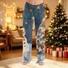 Women's Christmas Print Pants Casual Holiday Pajama Bottoms Soft Winter Sleepwear