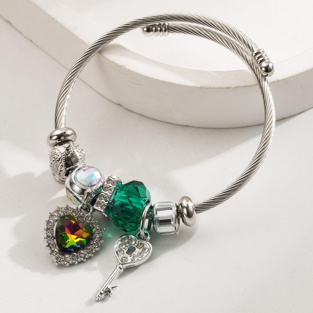 

Сделай сам Браслет-сердце «Маленький слон» Модный Универсальный Регулируемый Парный браслет с инкрустированными бриллиантами зелёный