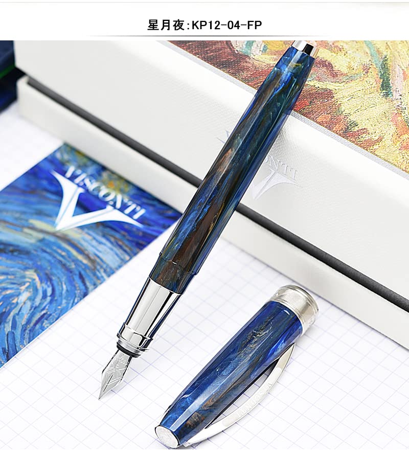 VISCONTI Fountain Pen Van Gogh Starry Night Indigo Blue CT Extra Fine Point EF Dual-use VKP12-04-FPEF