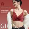 Women's 2026 Red Lingerie Anti-Sag Wireless Bra with Adjustable Support