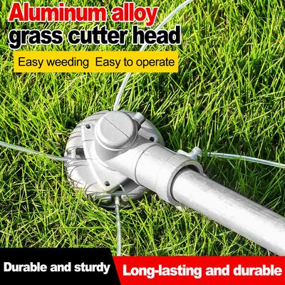 Universeller Rasenmäherkopf aus Aluminiumlegierung und Ersatz-Nylonstahl für Rasenmähfaden Rasenmäher Unkrautkopf Zubehör