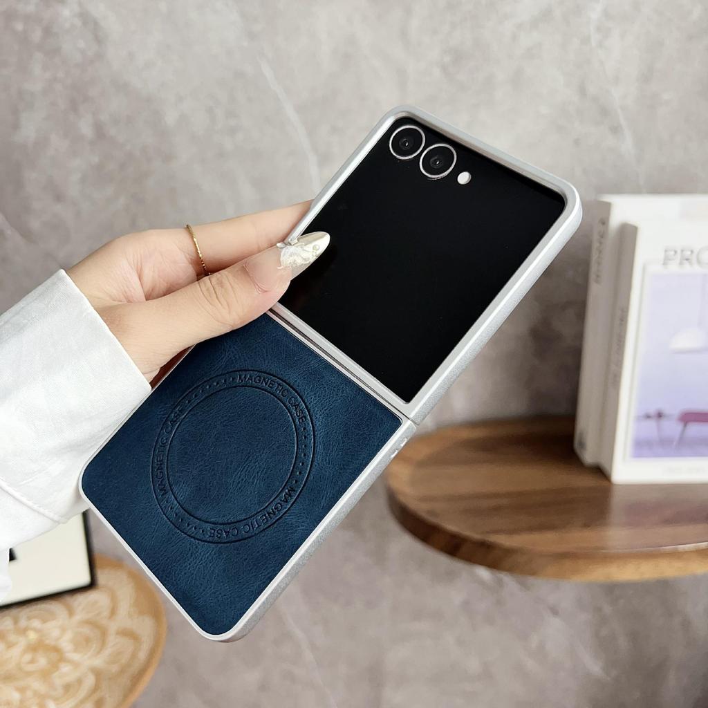 Pearlescent Skin-Feel Magnetic Case for Samsung Z Flip7/5/6 - Anti-Fall Protection