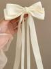 1Pcs White Hair Bows Hair Ribbon Clips Big Fall Alligator Clips Hair Accessories for Women Girls Toddlers Kids Baby