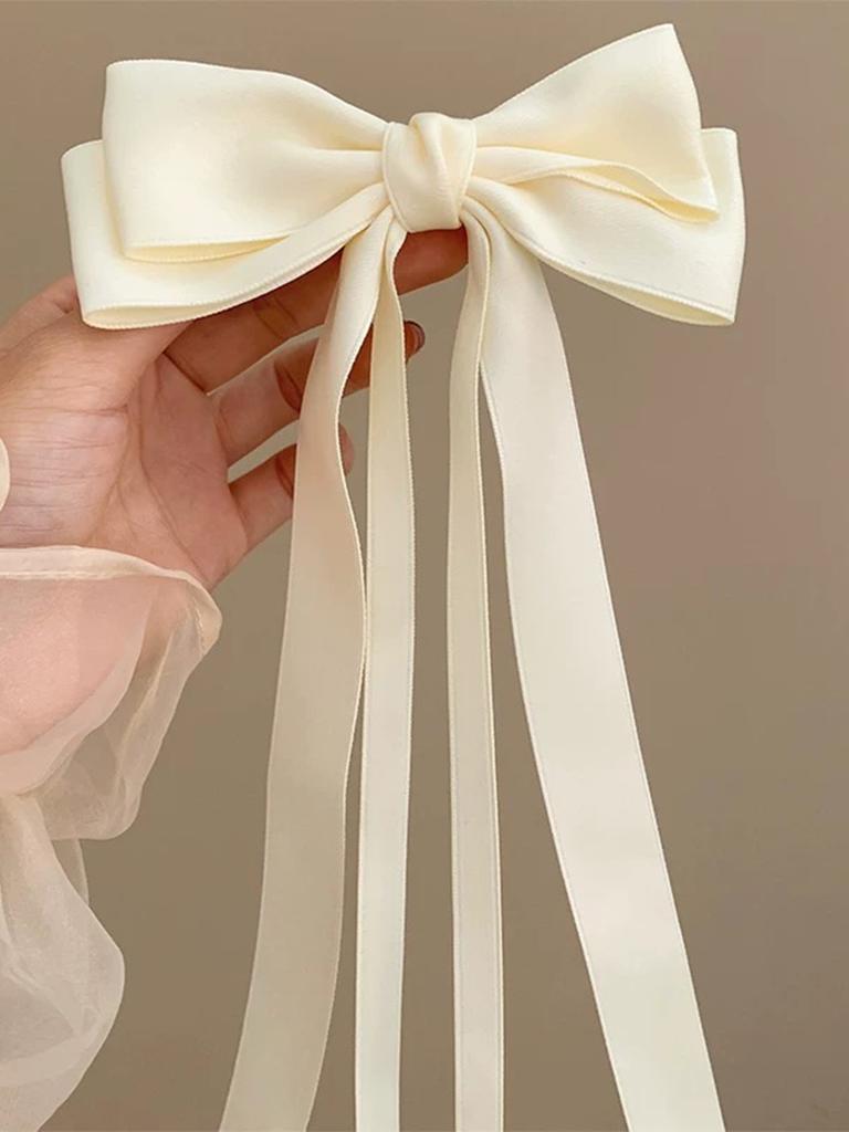 1Pcs White Hair Bows Hair Ribbon Clips Big Fall Alligator Clips Hair Accessories for Women Girls Toddlers Kids Baby