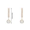 1 Pair Elegant Zircon Pearls Tassels Earrings Long Drop Design Enhances Face Contour for Women Allergy Resistant Copper
