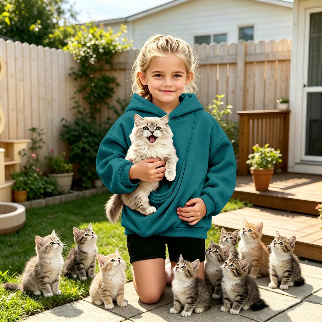 Sudadera con capucha de manga larga para niños y niñas, informal, cómoda, para otoño e invierno, sudadera con capucha sin cierre