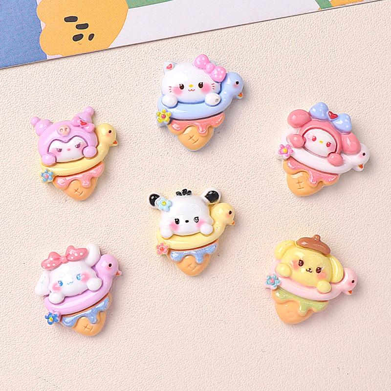 24/120PCS DIY resin accessories, ice cream handmade accessories, hair clips, cream glue patches, shoe buckles, accessories