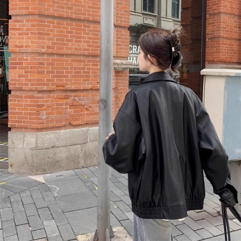 Leather Jacket Women's Short Jacket