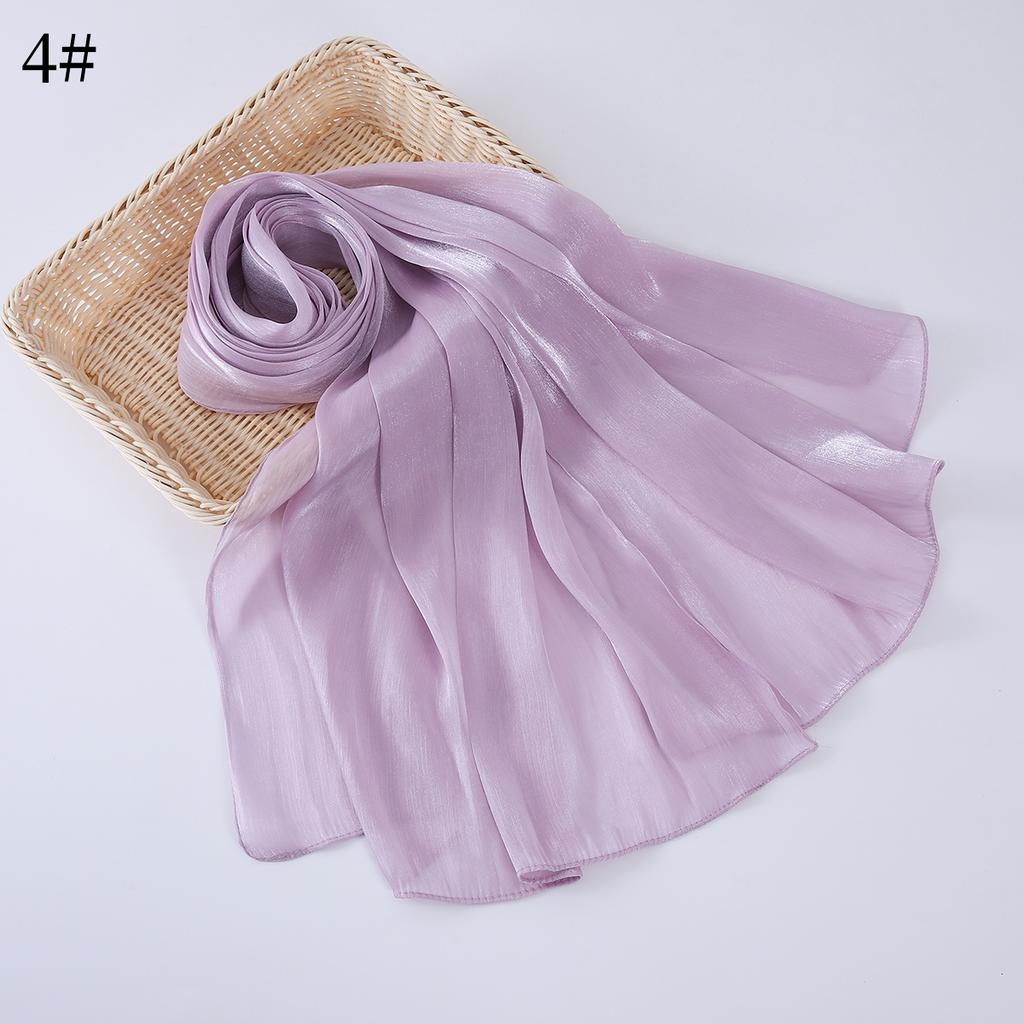 35 Colors Women Hijab Scarf Shiny Muslim Long Scarves Light Weight Soft Turban Shawl Organza Satin Shimmer Scarf