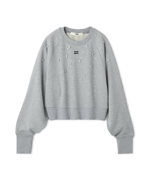 

Furfur RWCT245012 GRY Sweatshirt with Embroidered Logo and Beads Women s серый