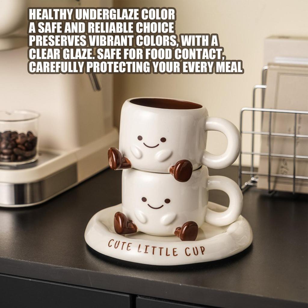 Keramik-Kaffeetasse und Untertasse Espressotasse Nachmittagstee Frühstückstasse Latte-Kaffeetasse Latte-Mokka-Teetassen mit Untertasse