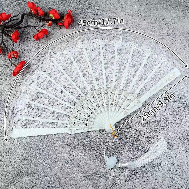 Decorative Sequin Fan Embroidery Fan Chinese Style Folding Fan Peacock Fans Sequin Dance Fan Hand Heldfan Performance Props