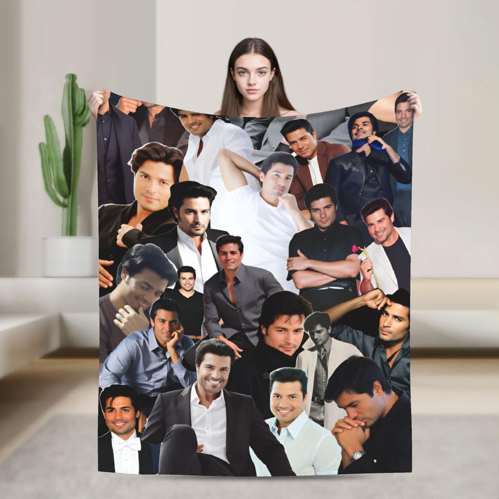 Chayanne Singer Warm Soft Blanket Camping Plush Throw Blanket Funny Outdoor Flannel Bedspread Sofa Bed Cover