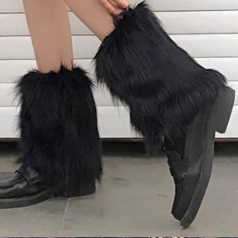 

Горячая Девушка Черный Плюшевый Чехол для Ног Субкультура Осень и Зима Плюшевые Гольфы до Икры Женские Широкие Ноги Похудение Женский Чехол для Ног Black 20cm