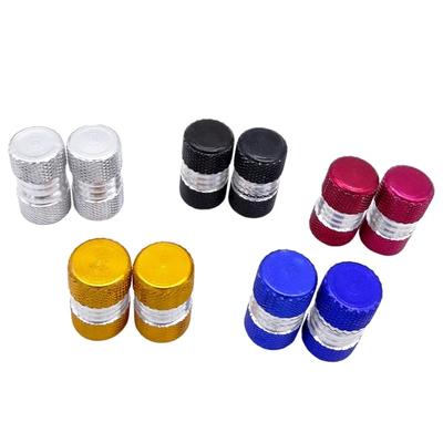1 Pair Universal Car Tire Valve Stems Cap Knurling Style Tire Valve Cap Aluminum Tire Wheel Stem Air Valve Cap Car Accessories