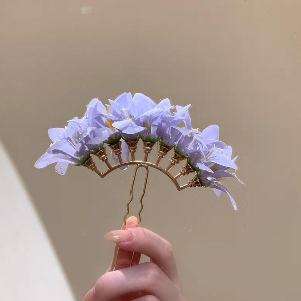Large Chinese Style Side Clip Fairy Bride Hair Accessories Headdress Flower Hair Stick  Female