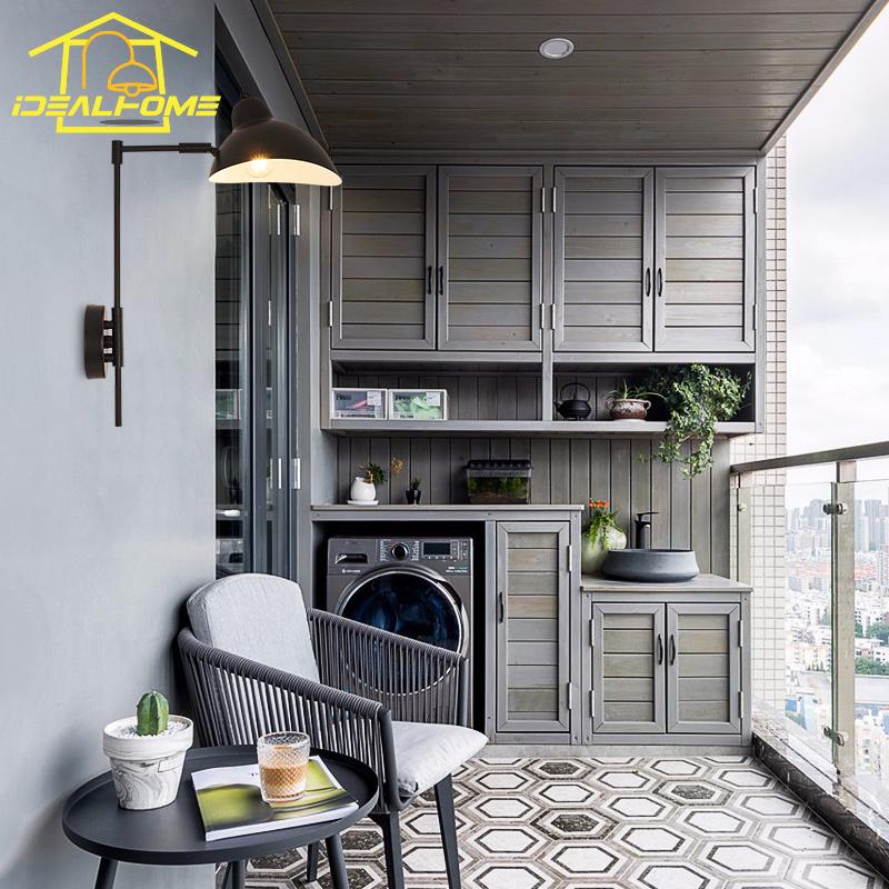 Industrial Simple Rotatable Wall Lamp LED E27 Bedside Bedroom Black Wall Mounted Staircase Homestay Corridor Living Room Study